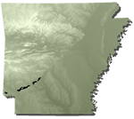 Gulf Coastal Plain in southwest Arkansas in parts of Clark, Hempstead, Howard, and Little River Counties; Texas, Louisiana