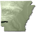 Gulf Coastal Plain in southwest Arkansas. Parts of Little River, Sevier, Howard, Hempstead, Pike, Clark, and Nevada counties; Texas, Louisiana, Oklahoma