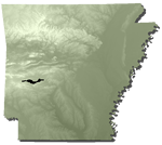 West-central Arkansas, Ouachita Mountains (principally Montgomery and Garland Counties); southeastern Oklahoma